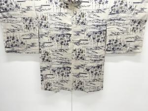 アンティーク　紋錦紗　枝梅・笹模様羽織